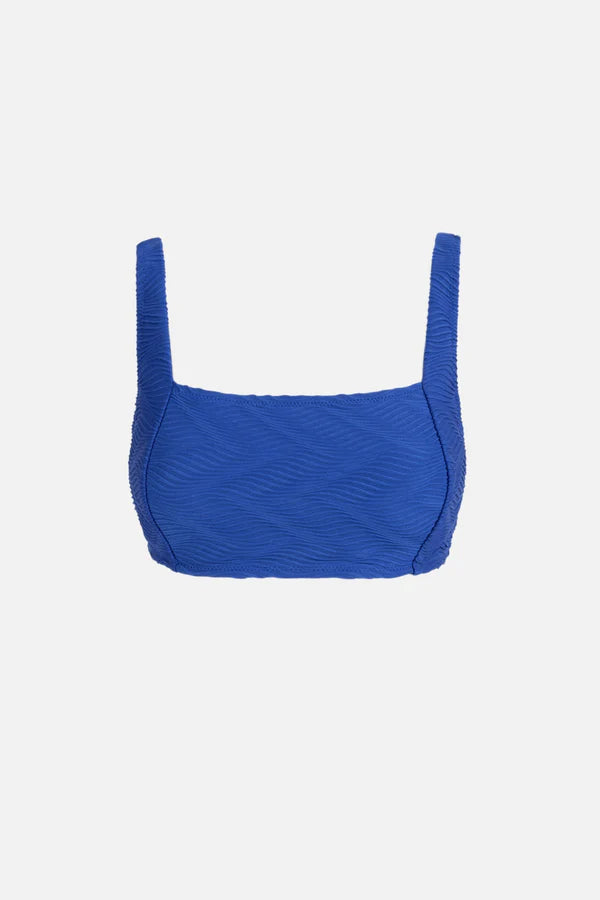 RHYTHM Women's Castaway Support Hidden Underwire Bikini Top Blue Women's Bikini Tops Rhythm