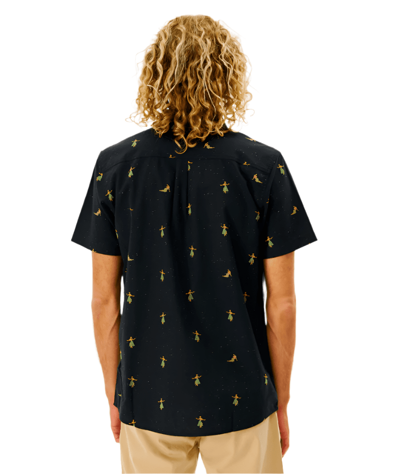 RIP CURL Hula Breach Short Sleeve Button Up Black Men's Short Sleeve Button Up Shirts Rip Curl