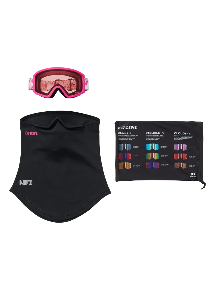 ANON Tracker 2.0 Unicorns - Pink Amber + Face MFI Face Mask Youth Snow Goggle Snow Goggles Anon
