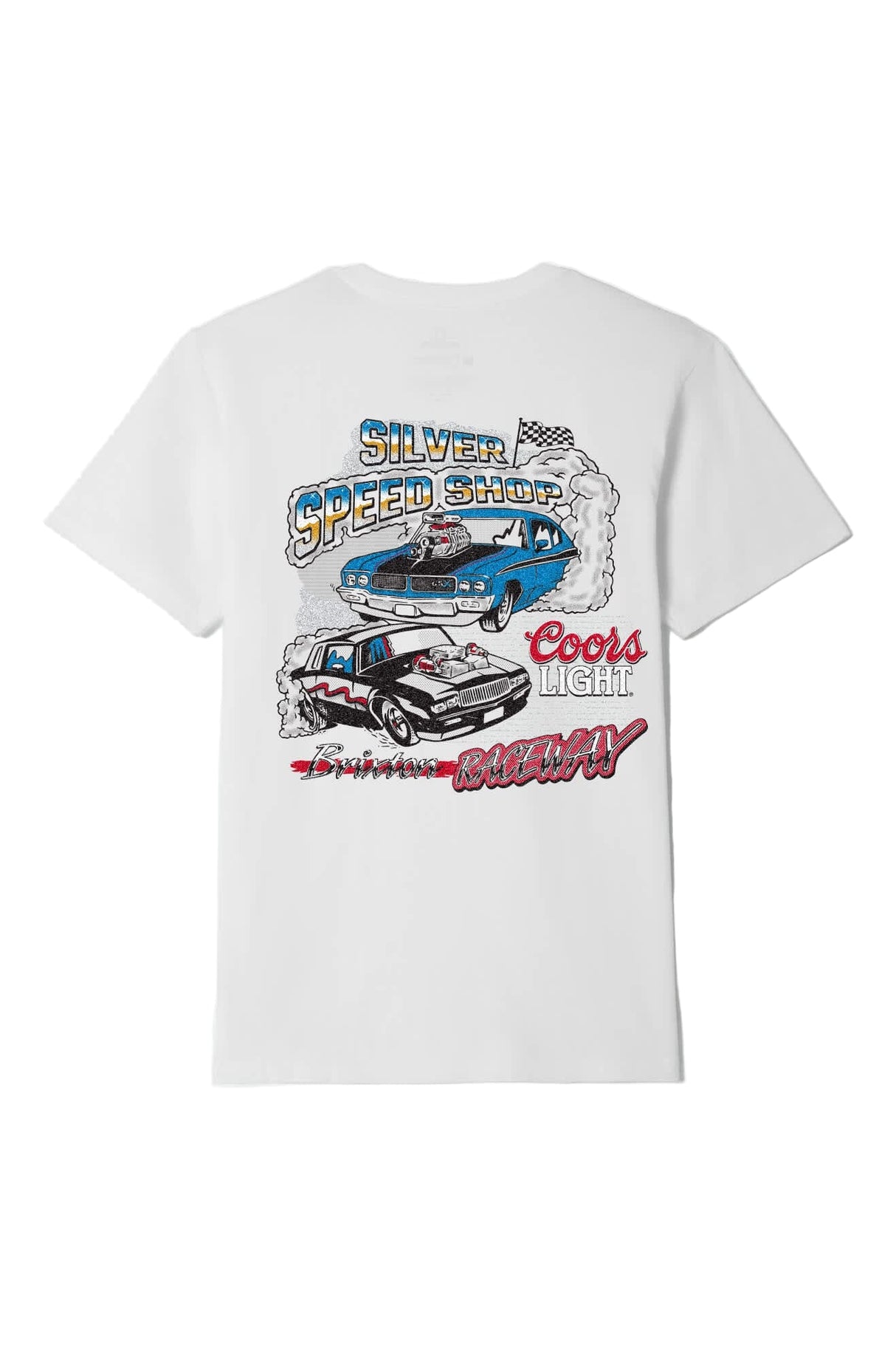 BRIXTON Coors Light Raceway Standard T-Shirt White Men's Short Sleeve T-Shirts Brixton