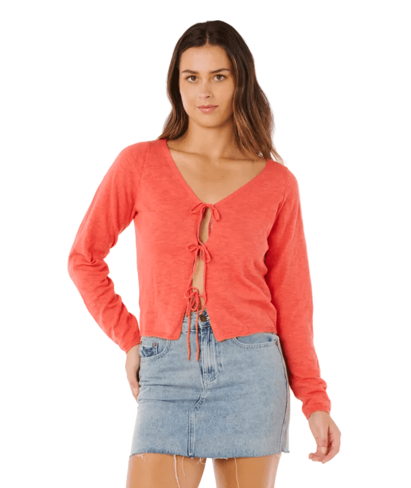 RIP CURL Women's Pacific Knit Cardigan Red Women's Blouses Rip Curl