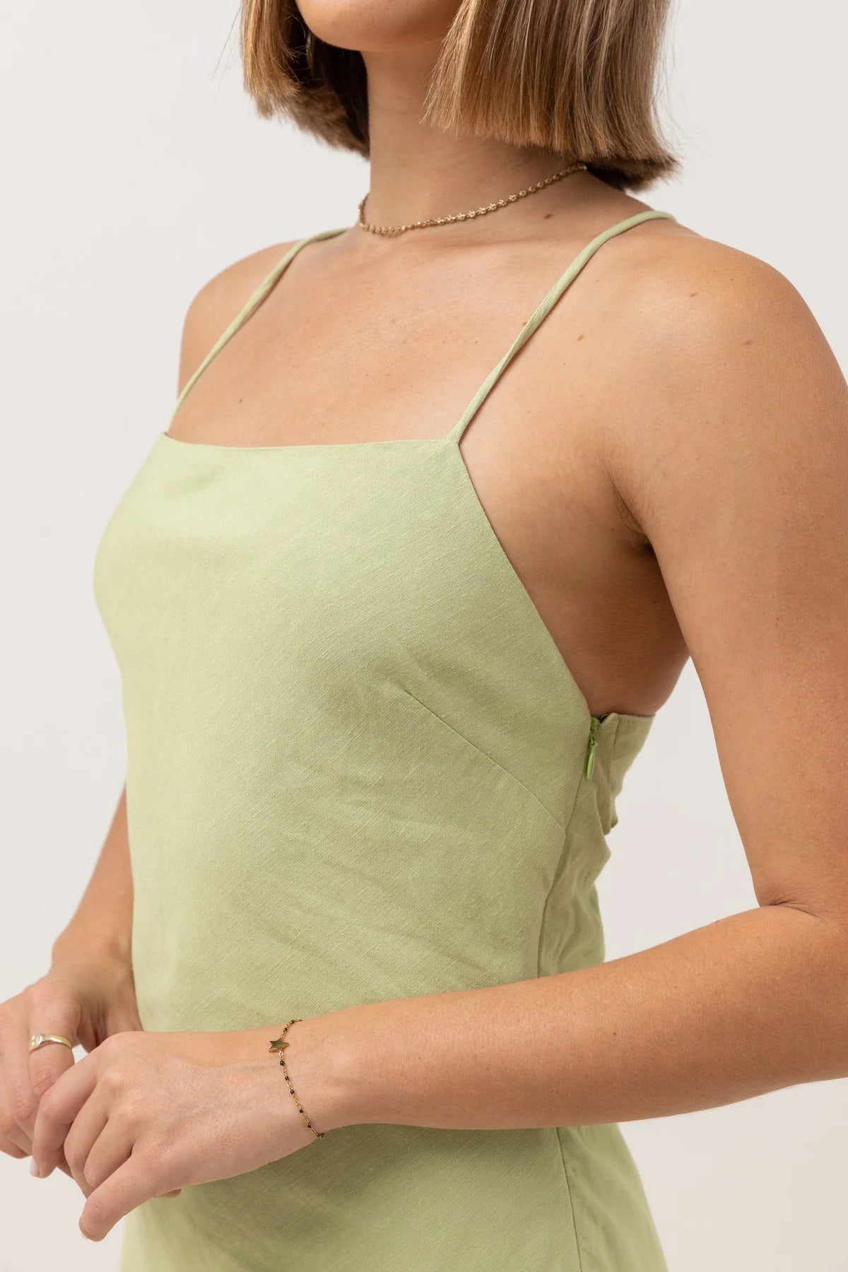 RHYTHM Women's Saskia Bias Cut Midi Dress Aloe Women's Dresses Rhythm