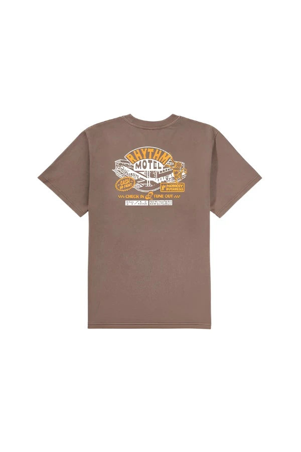 RHYTHM Motel Vintage T-Shirt Brown Men's Short Sleeve T-Shirts Rhythm 