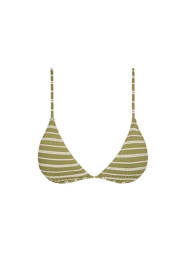 RYHTHM Women's Vista Stripe Bralette Bikini Top Olive Women's Bikini Tops Rhythm
