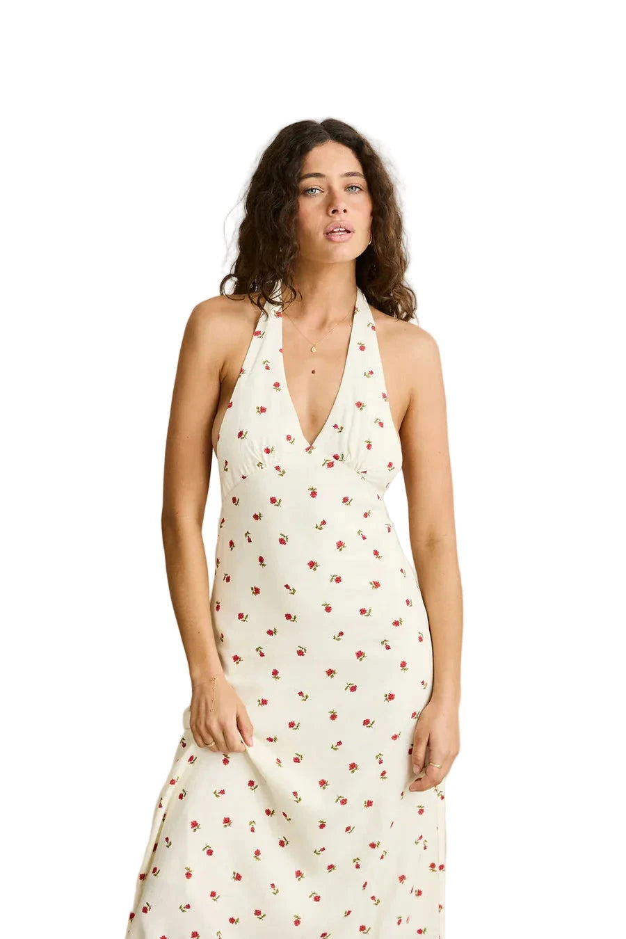 RHYTHM Women's Mila Floral Halter Neck Maxi Dress Cream Women's Dresses Rhythm