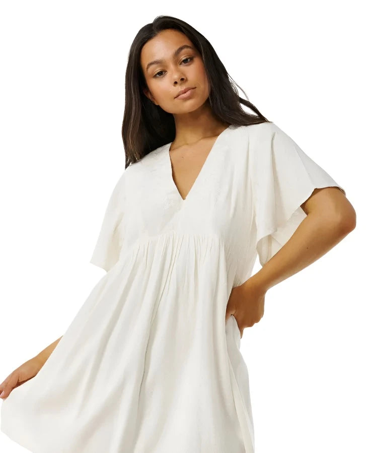 RIPCURL Women's Tiki Embroidered Dress Bone Women's Dresses Rip Curl