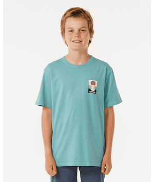 RIP CURL Boys Surf Revival Peaking T-Shirt Dusty Blue Boy's T-Shirts Rip Curl 