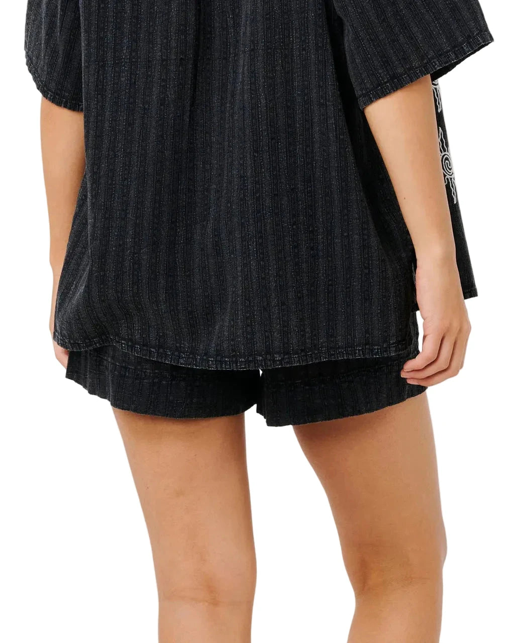 RIP CURL Women's Topanga Embroidered Shorts Black Women's Shorts Rip Curl