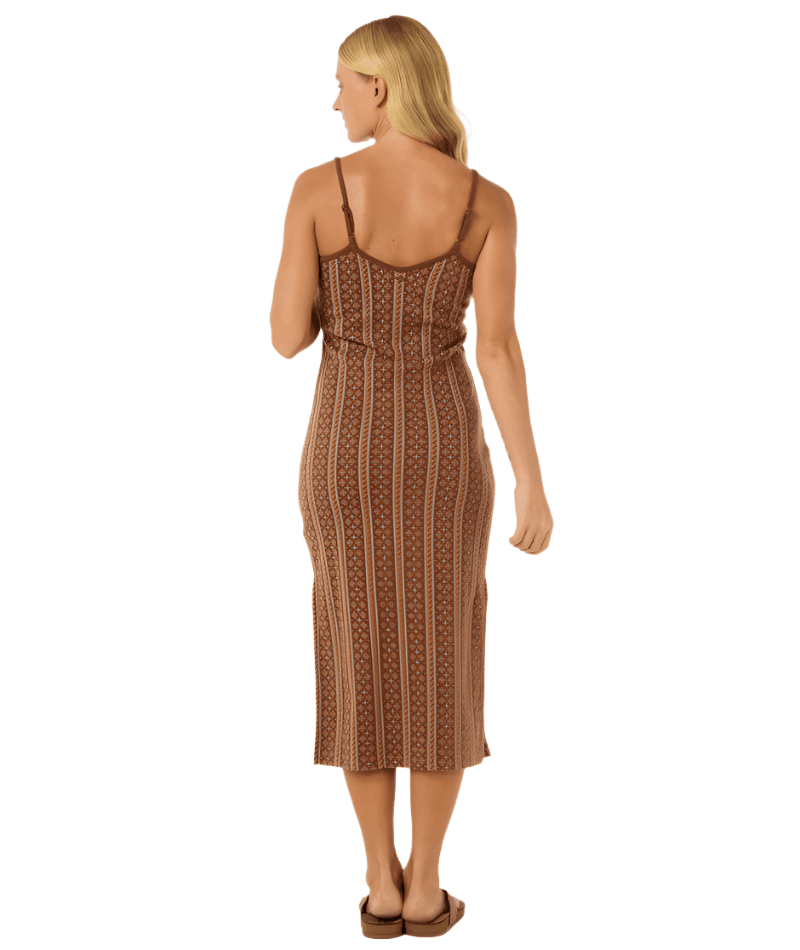 RIP CURL Women's San Carlos Jacquard Knit Midi Dress Brown Women's Dresses Rip Curl