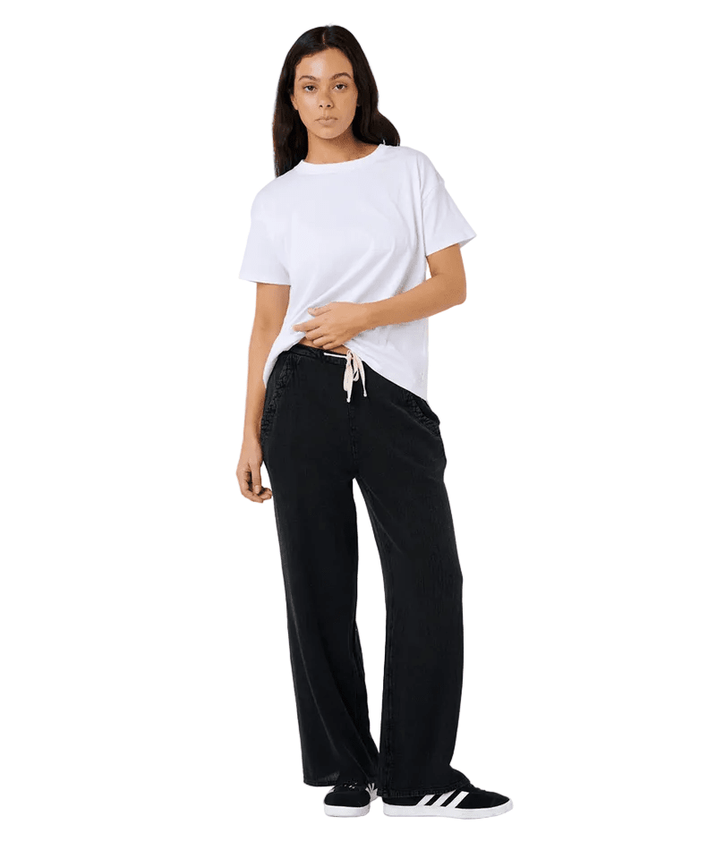 RIP CURL Women's Classic Wide Leg Pants Black Women's Pants Rip Curl