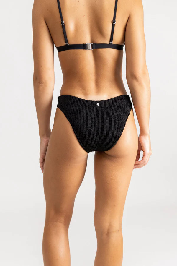 RHYTHM Women's Wave Break Holiday Bikini Bottom Black Women's Bikini Bottoms Rhythm