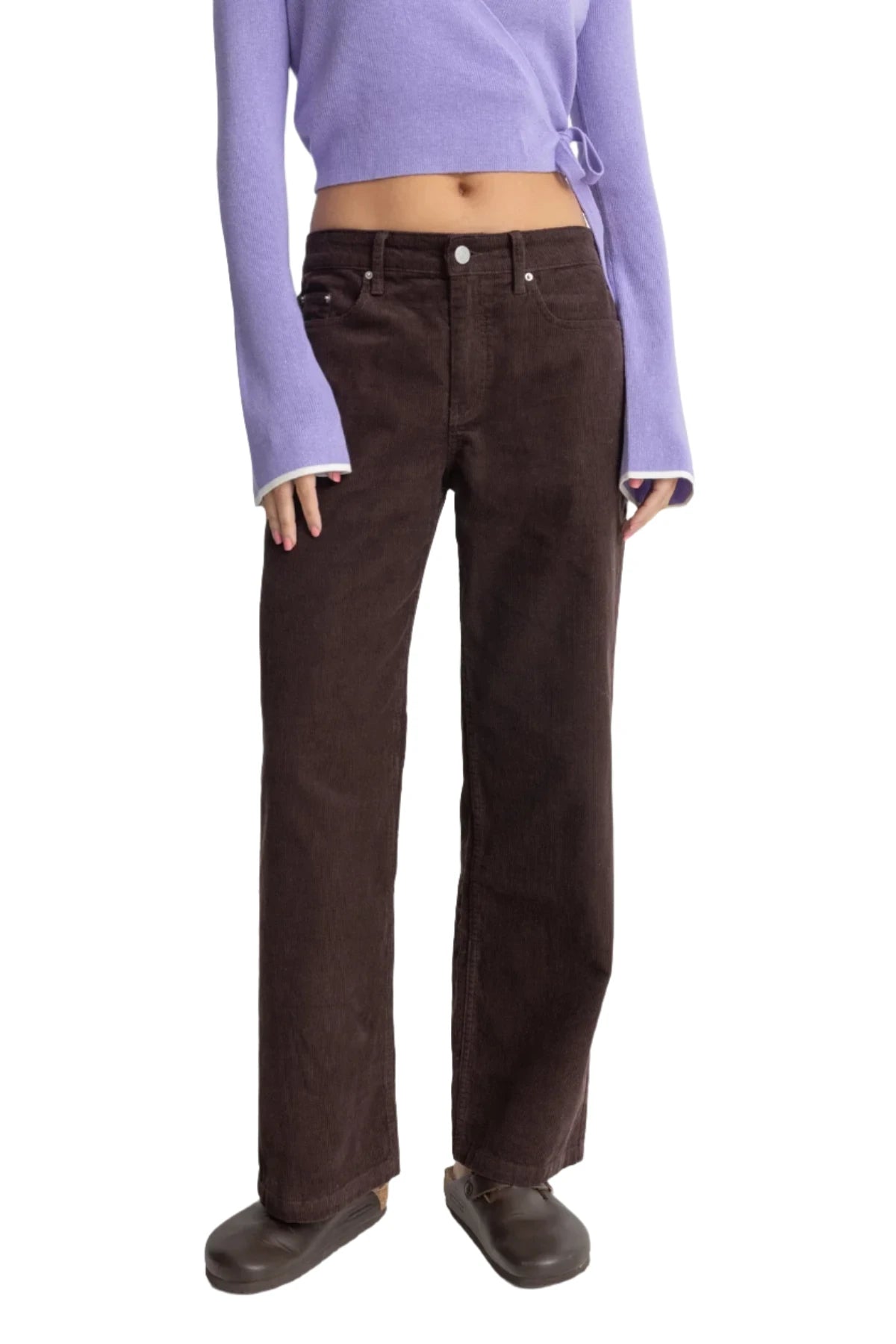 RHYTHM Lula Low Rise Pant Chocolate Women's Pants Rhythm