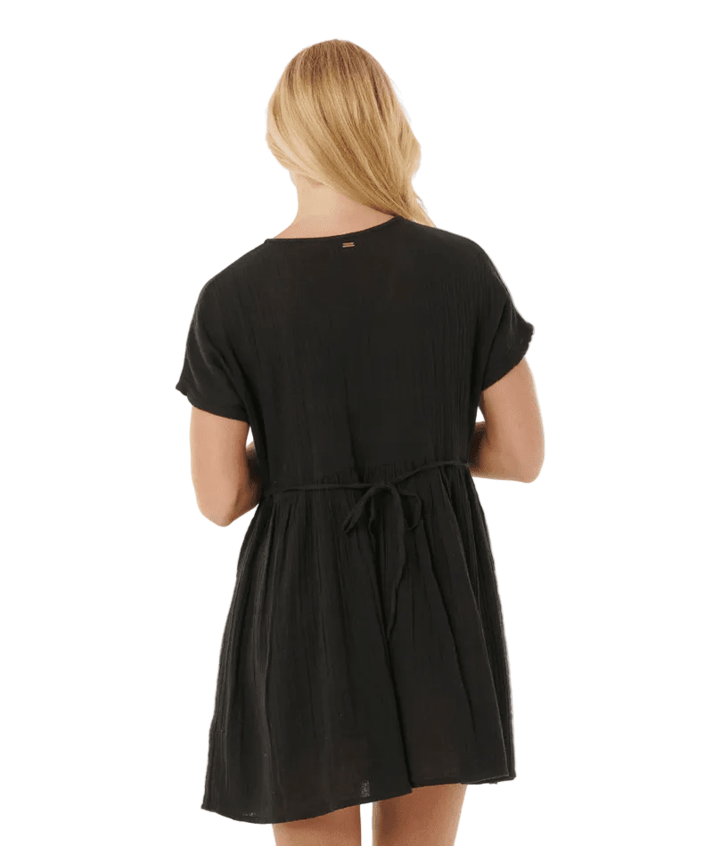RIP CURL Women's Premium Short Sleeve Dress Black Women's Dresses Rip Curl