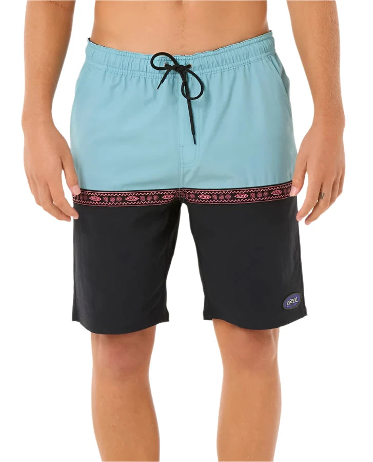 RIP CURL Raw Energy Split Volley Hybrid Short Black Men's Hybrid Shorts Rip Curl