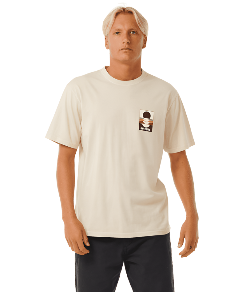 RIP CURL Surf Revival Peaking T-Shirt Vintage White Men's Short Sleeve T-Shirts Rip Curl