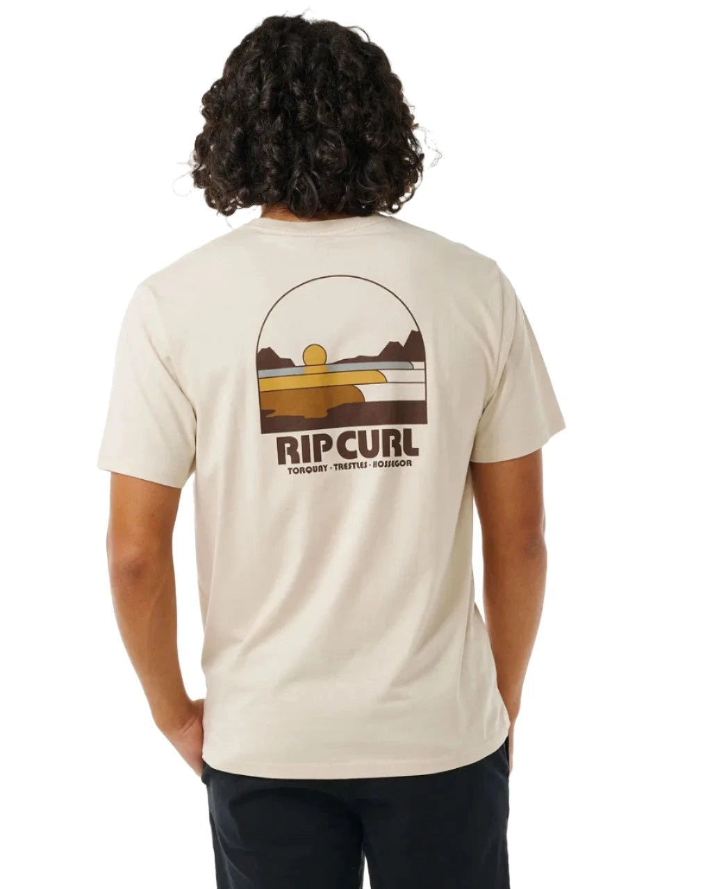 RIP CURL Surf Revival Line Up T-Shirt Vintage White Men's Short Sleeve T-Shirts Rip Curl