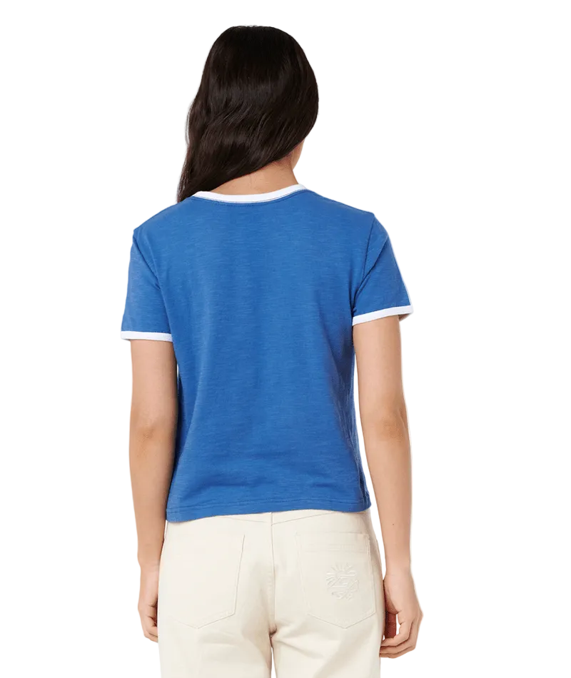 RIP CURL Women's Island Time Slub T-Shirt Vintage Navy
