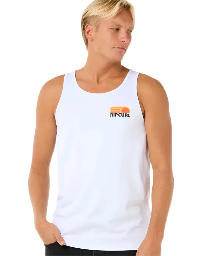 RIP CURL Surf Revival Peaking Tank Top White Men's Tank Tops Rip Curl
