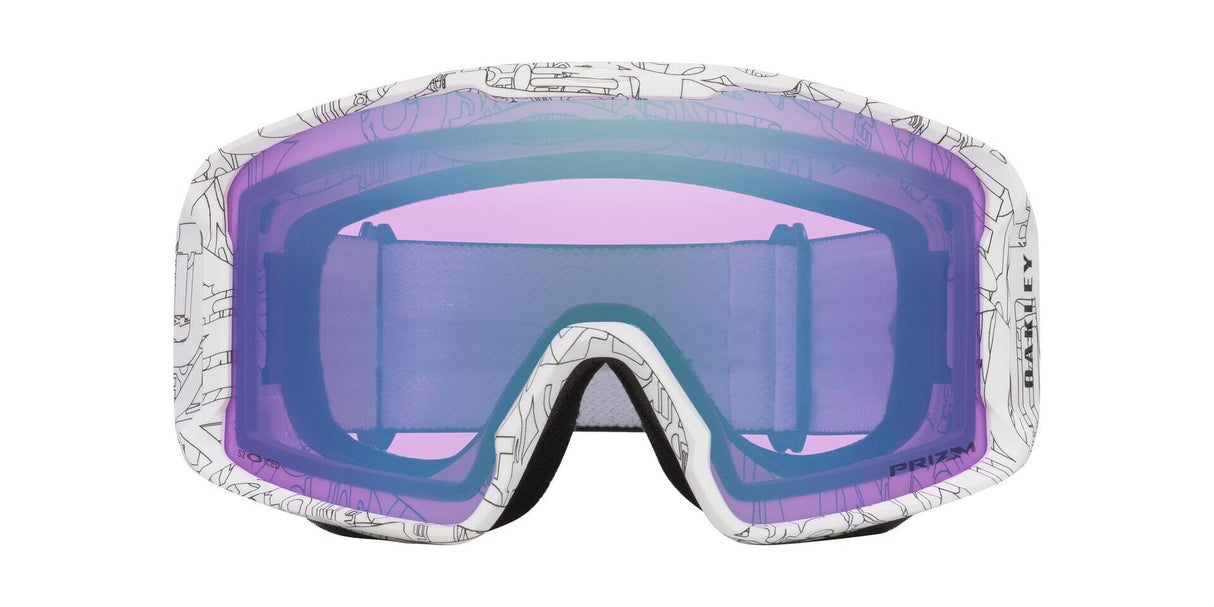 OAKLEY Line Miner Matte White Ghost Text - Prizm Iced Snow Goggle Snow Goggles Oakley