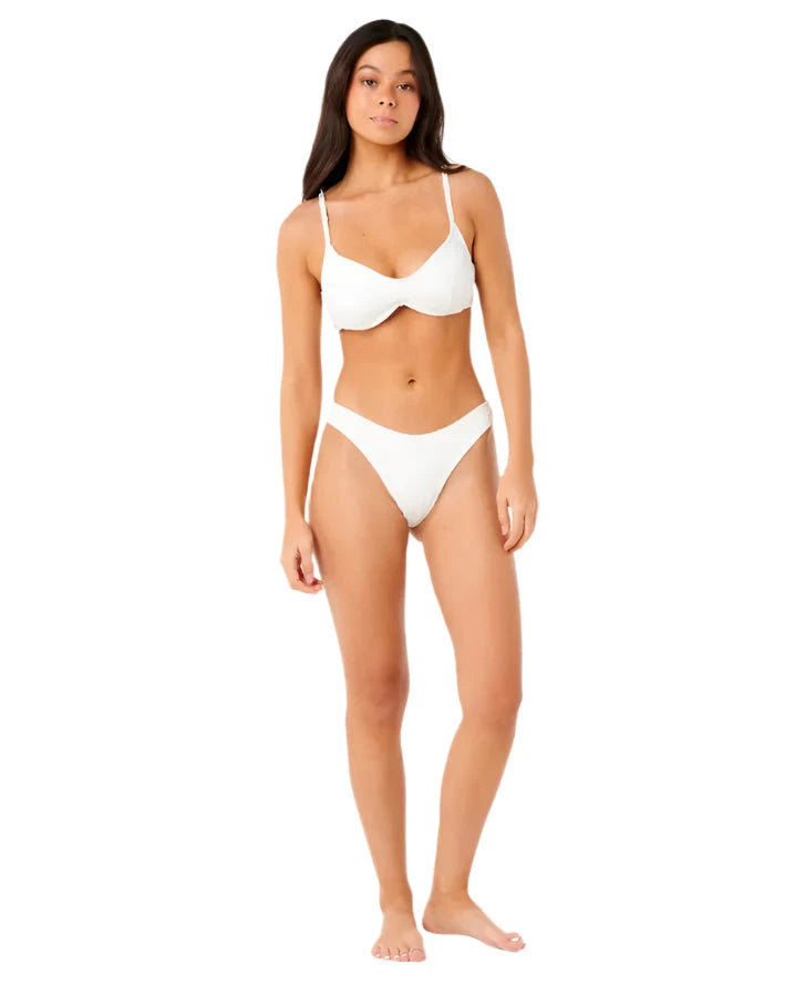 RIP CURL Women's Dusk Textured D-DD Bra Bikini Top White Women's Bikini Tops Rip Curl