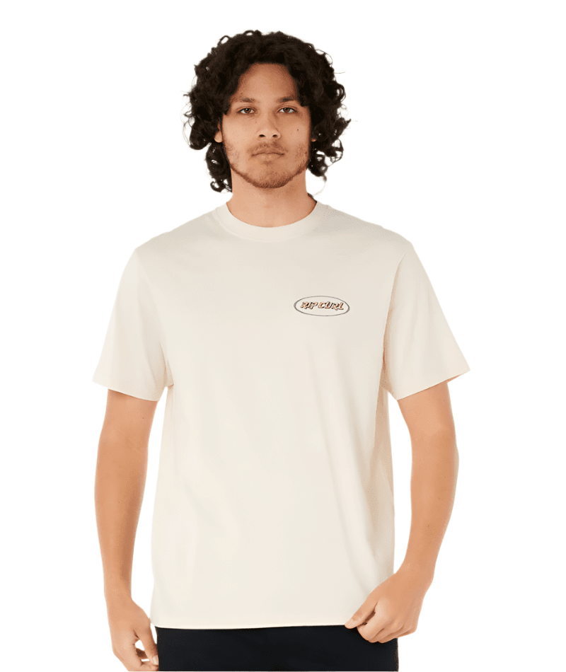 RIP CURL Rituals Oval T-Shirt Bone Men's Short Sleeve T-Shirts Rip Curl
