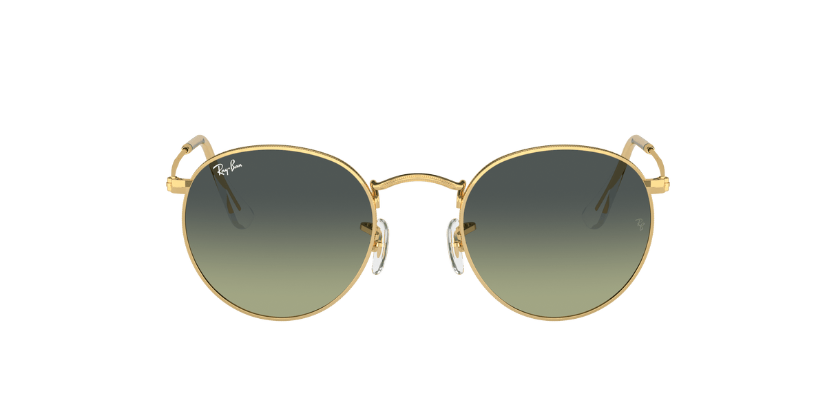 RAY-BAN Round Metal Polished Gold - Green Vintage Sunglasses Sunglasses Ray-Ban