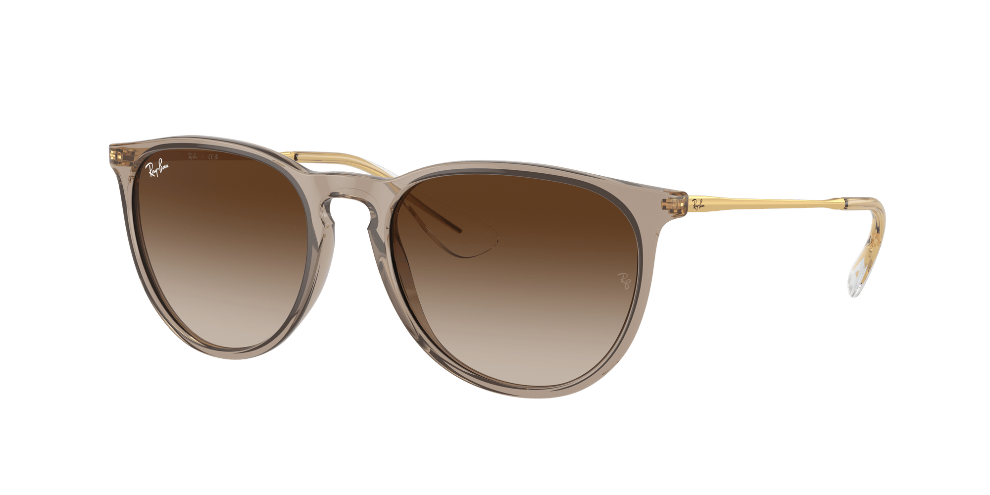 RAY-BAN Erika Classic Polished Transparent Light Brown - Brown Sunglasses