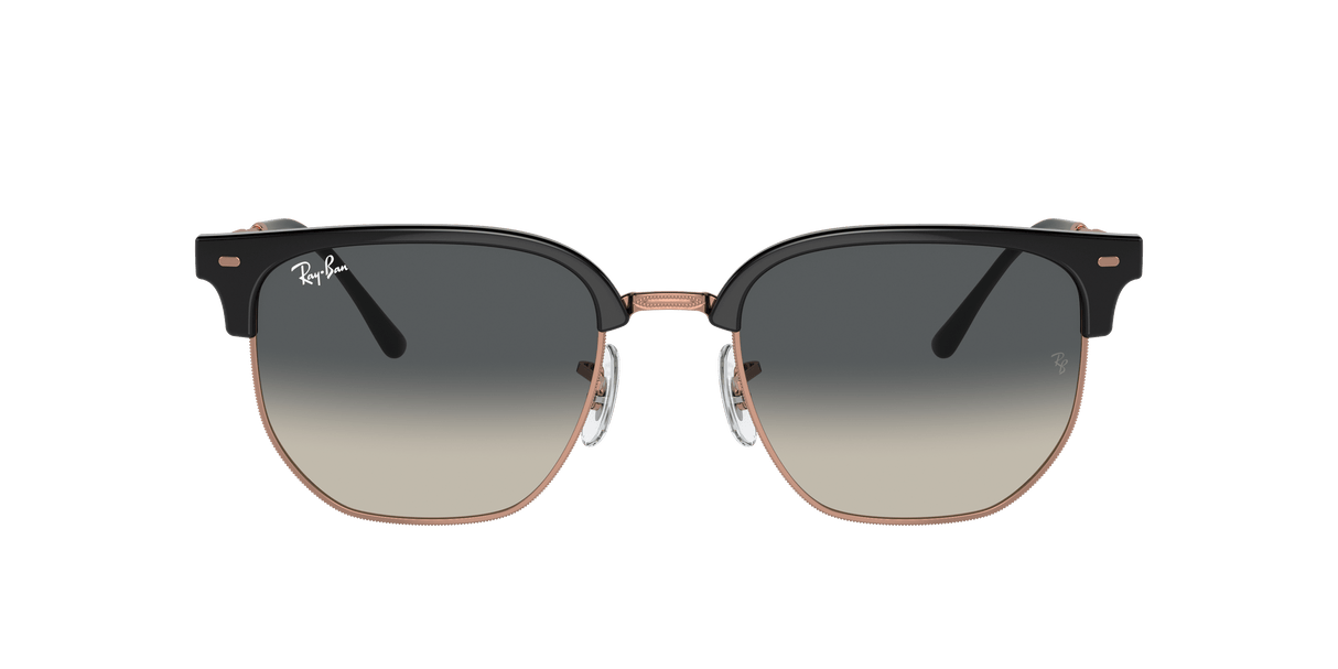 RAY-BAN New Clubmaster Polished Dark Grey On Rose Gold - Grey Sunglasses Sunglasses Ray-Ban