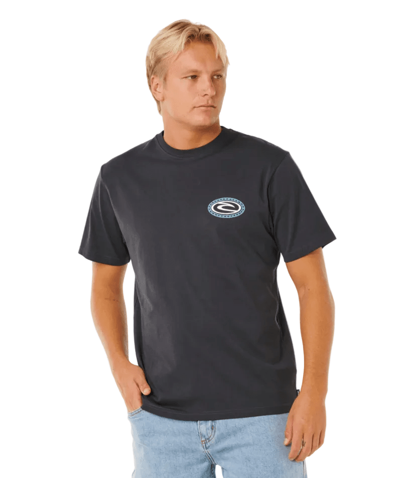 RIP CURL Trad T-Shirt Washed Black Men's Short Sleeve T-Shirts Rip Curl
