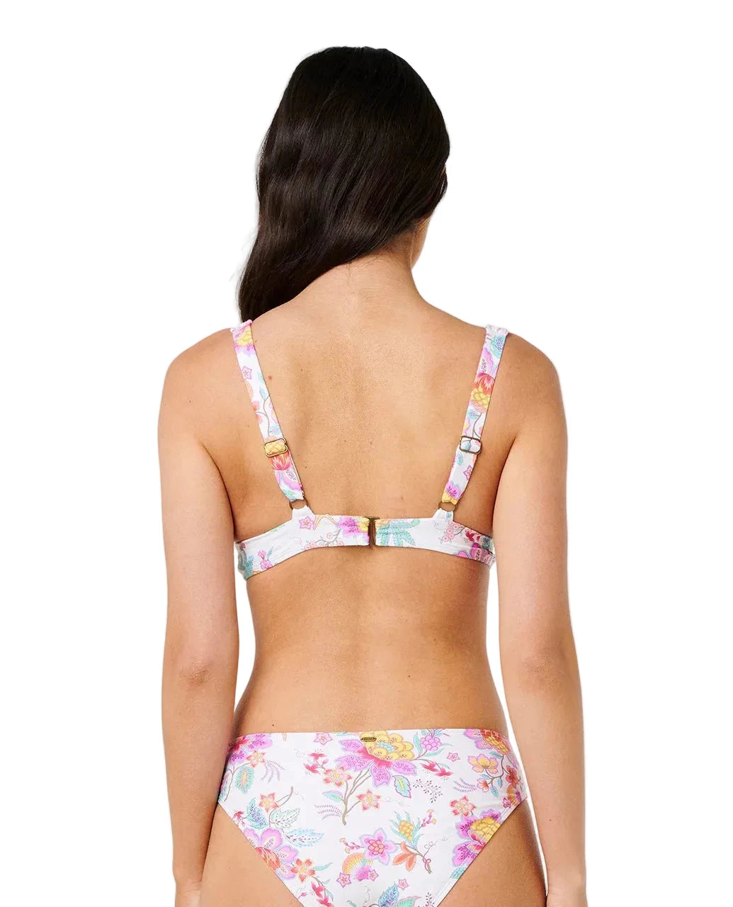 RIP CURL Women's Half Moon Bay Multi-Fit Deep V Bikini Top Bone Women's Bikini Tops Rip Curl