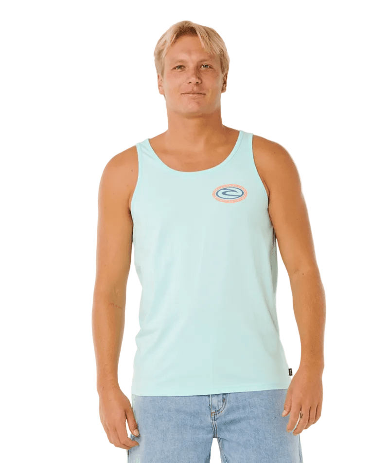 RIP CURL Trad Tank Top Light Aqua Men's Tank Tops Rip Curl