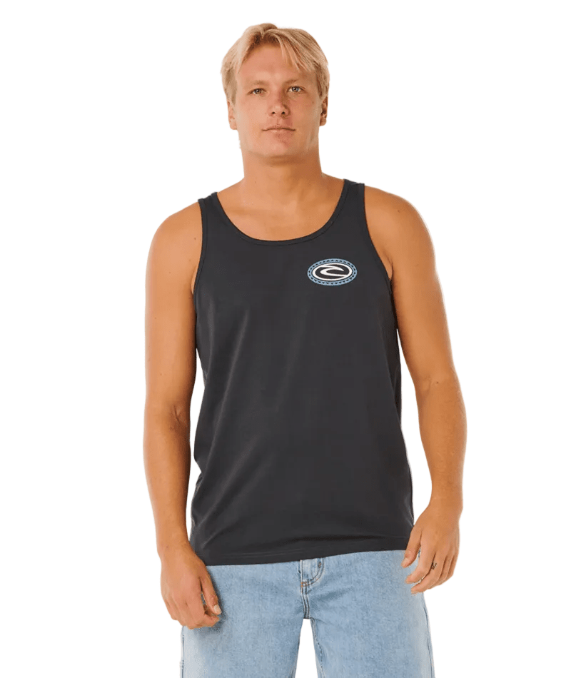 RIP CURL Trad Tank Washed Black Men's Tank Tops Rip Curl