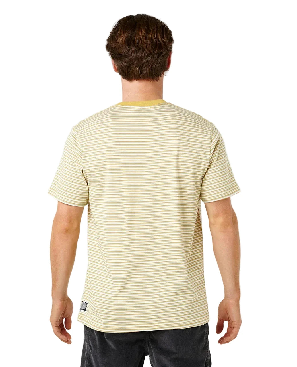 RIP CURL Artist Of The Search Stripe T-Shirt Bone Men's Short Sleeve T-Shirts Rip Curl