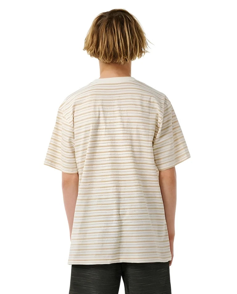 RIP CURL Boys Revival Stripe T-Shirt Bone Boy's T-Shirts Rip Curl
