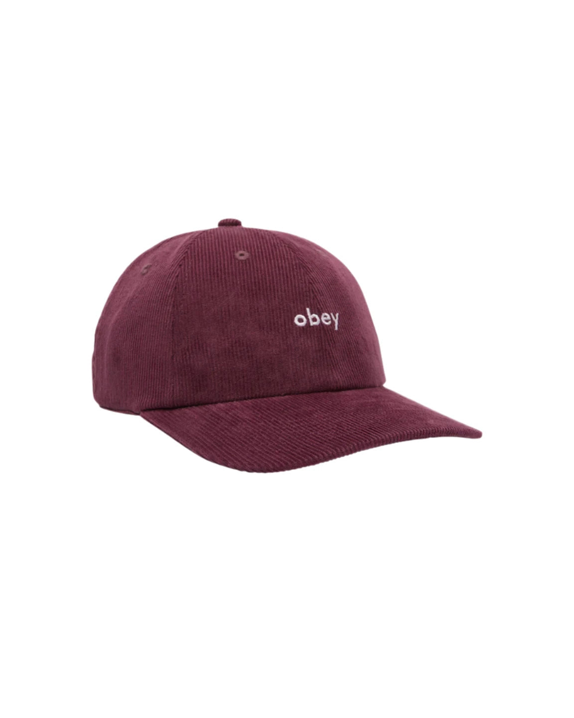 OBEY Lowercase Corduroy Strapback Hat Plum Perfect Men's Hats Obey