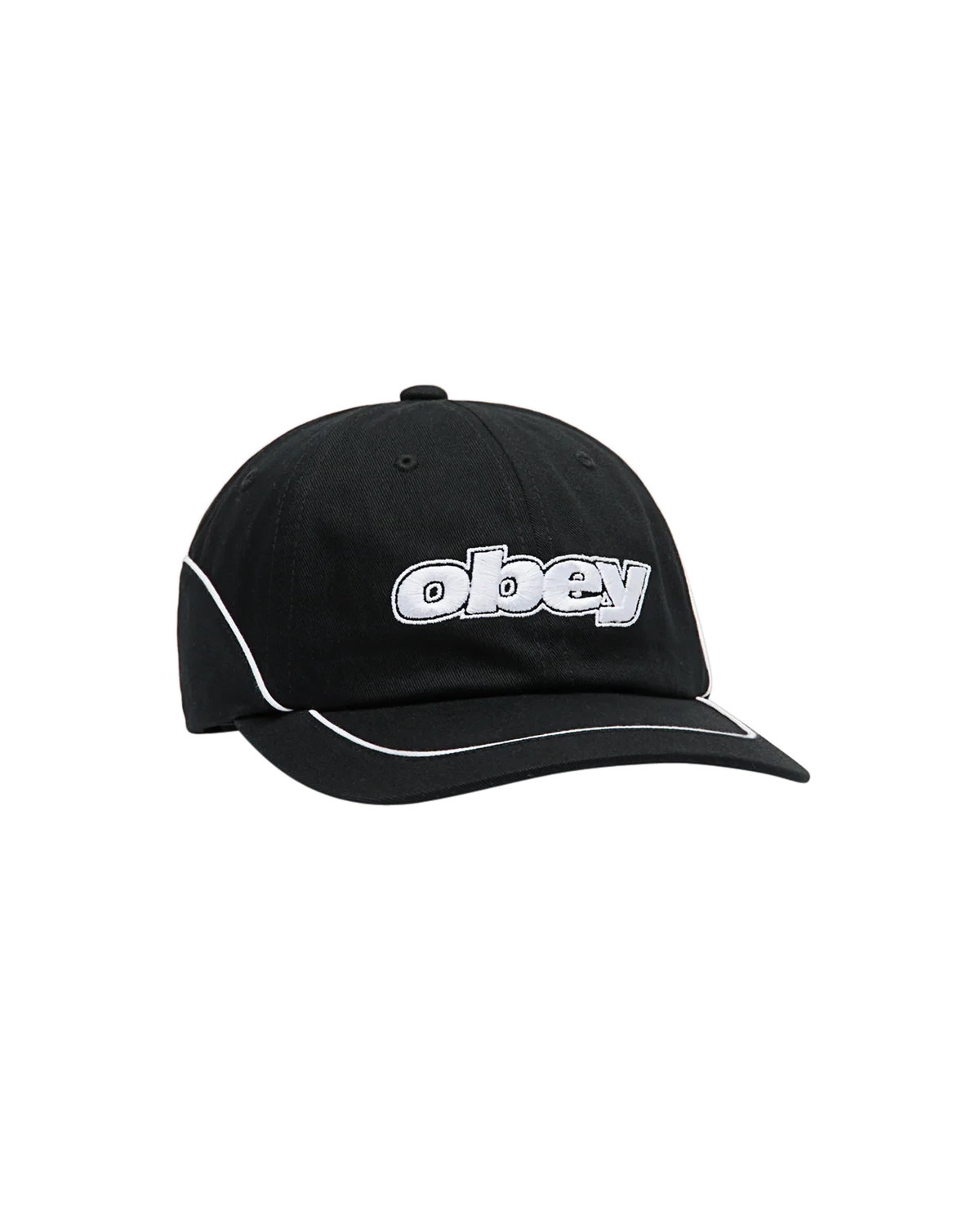 OBEY Rewind 6 Panel Velcroback Hat Black Men's Hats Obey