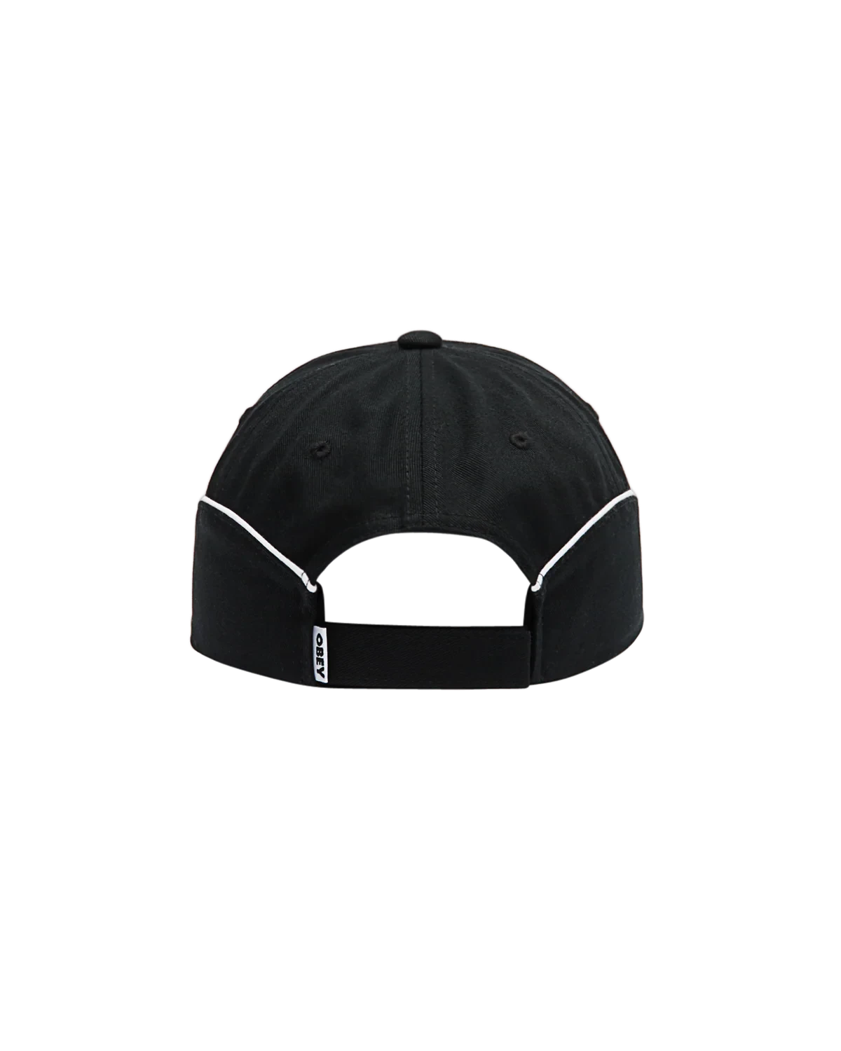 OBEY Rewind 6 Panel Velcroback Hat Black Men's Hats Obey