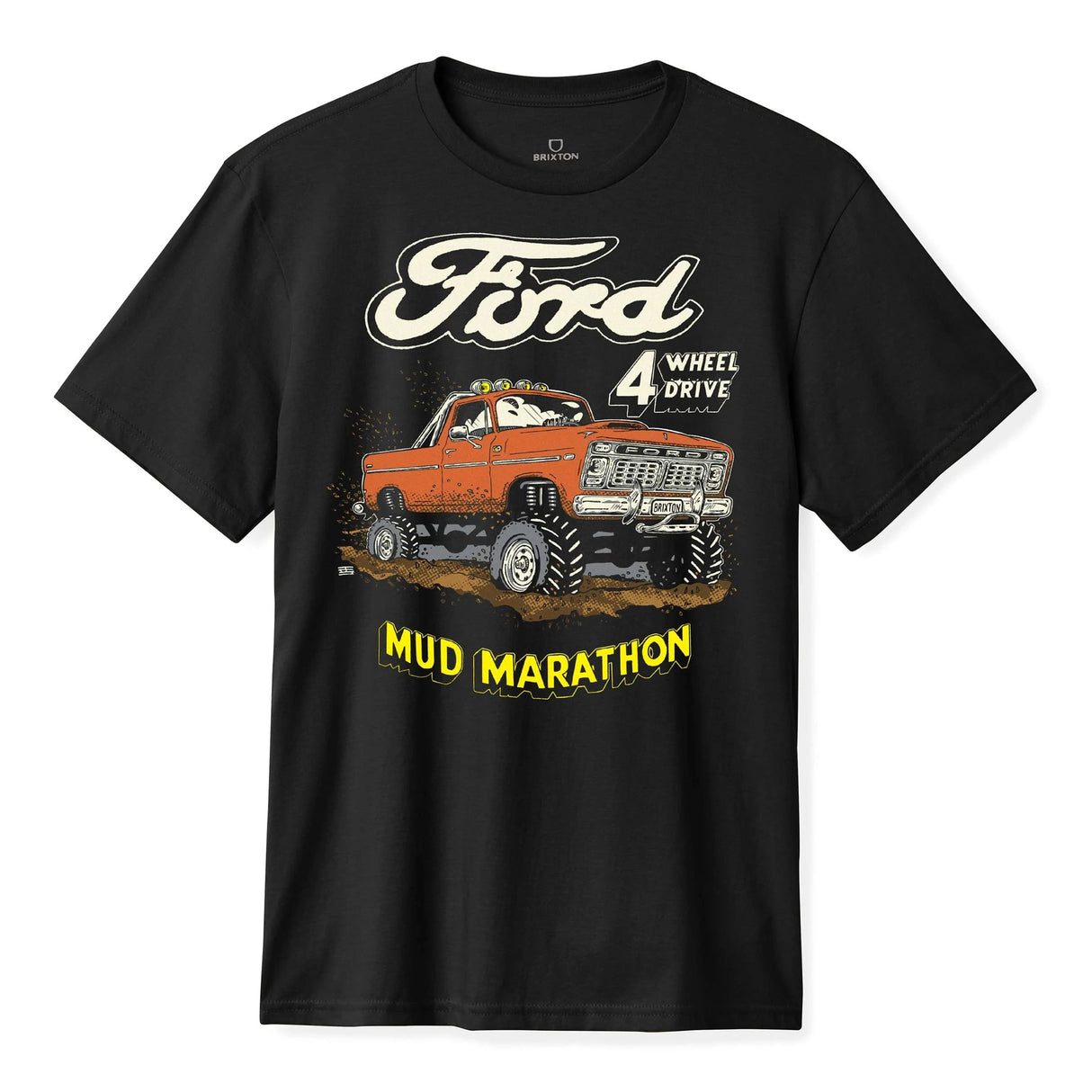 BRIXTON Ford Mud Marathon T-Shirt Burnt Rubber Men's Short Sleeve T-Shirts Brixton