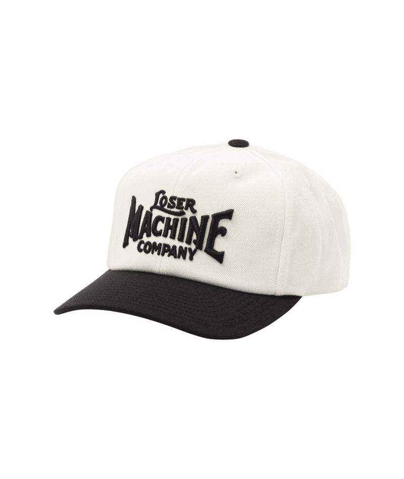 LOSER MACHINE Ronnie Snapback Hat White/Black Men's Hats Loser Machine