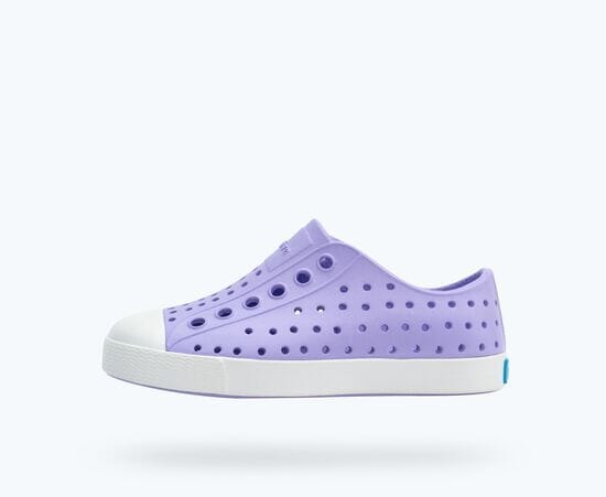 NATIVE Jefferson Junior Shoes Healing Purple/Shell White Youth Native Shoes Native Shoes