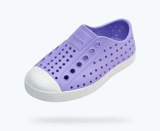 NATIVE Jefferson Junior Shoes Healing Purple/Shell White Youth Native Shoes Native Shoes
