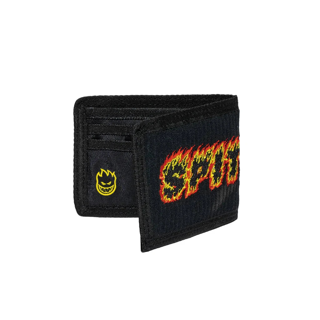 SPITFIRE Flame Script Bi-Fold Wallet Black Men's Wallets Spitfire