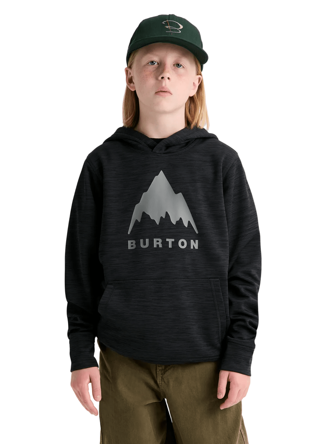 BURTON Kids Oak Pullover Hoodie True Black Heather Boy's Pullover Hoodies Burton