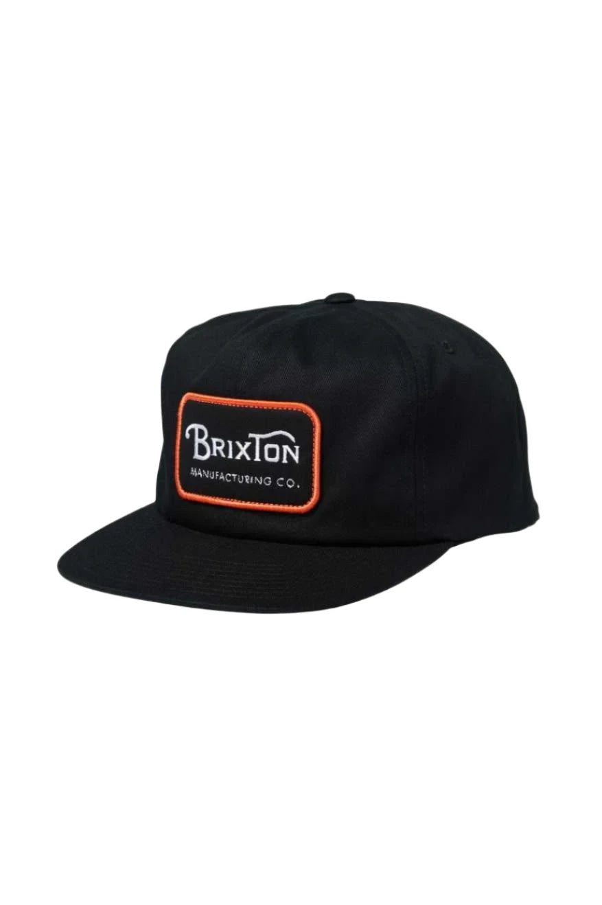BRIXTON Grade Snapback Hat Black/Orange/White Men's Hats Brixton