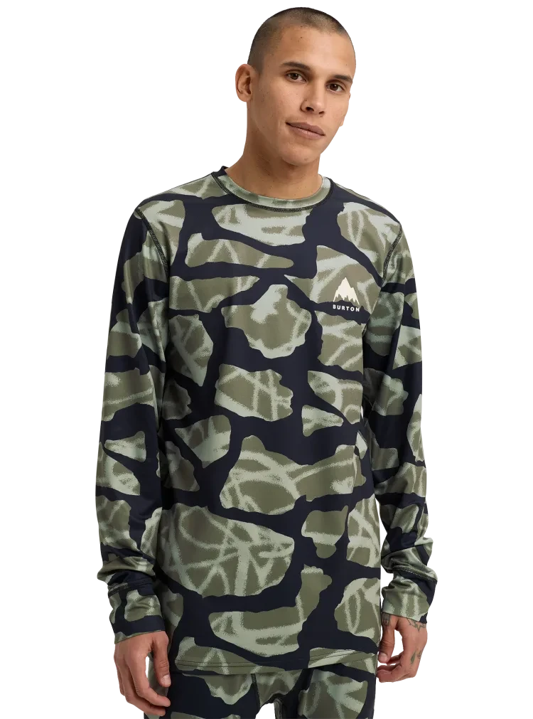 BURTON Lightweight X Crewneck Base Layer Graffiti Camo Men's Base Layers Burton