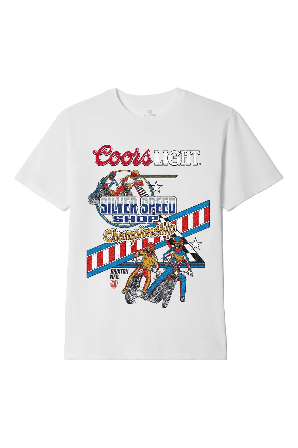 BRIXTON Coors Light Berm T-Shirt White Men's Short Sleeve T-Shirts Brixton