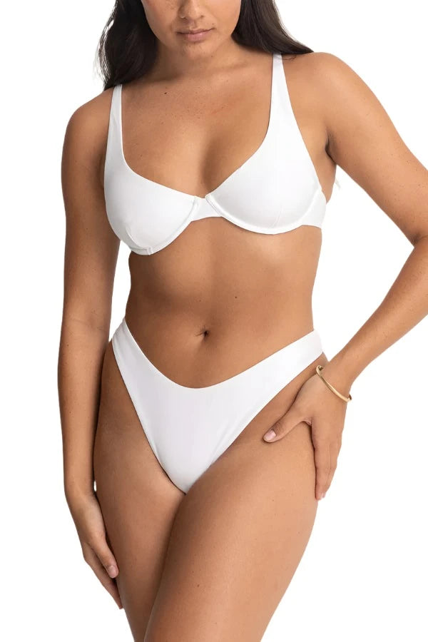 RHYTHM Women's Classic Underwire Bikini Top White Women's Bikini Tops Rhythm