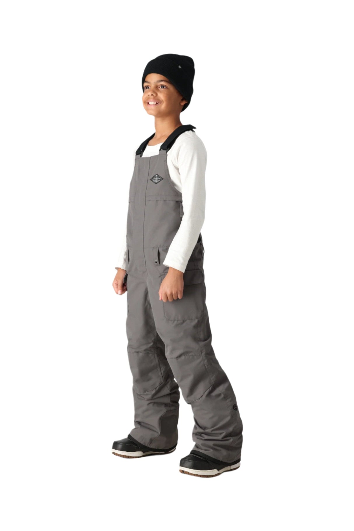 686 Youth Frontier Insulated Bib Snowboard Pants Rhino Grey 2025 Youth Snow Pants 686
