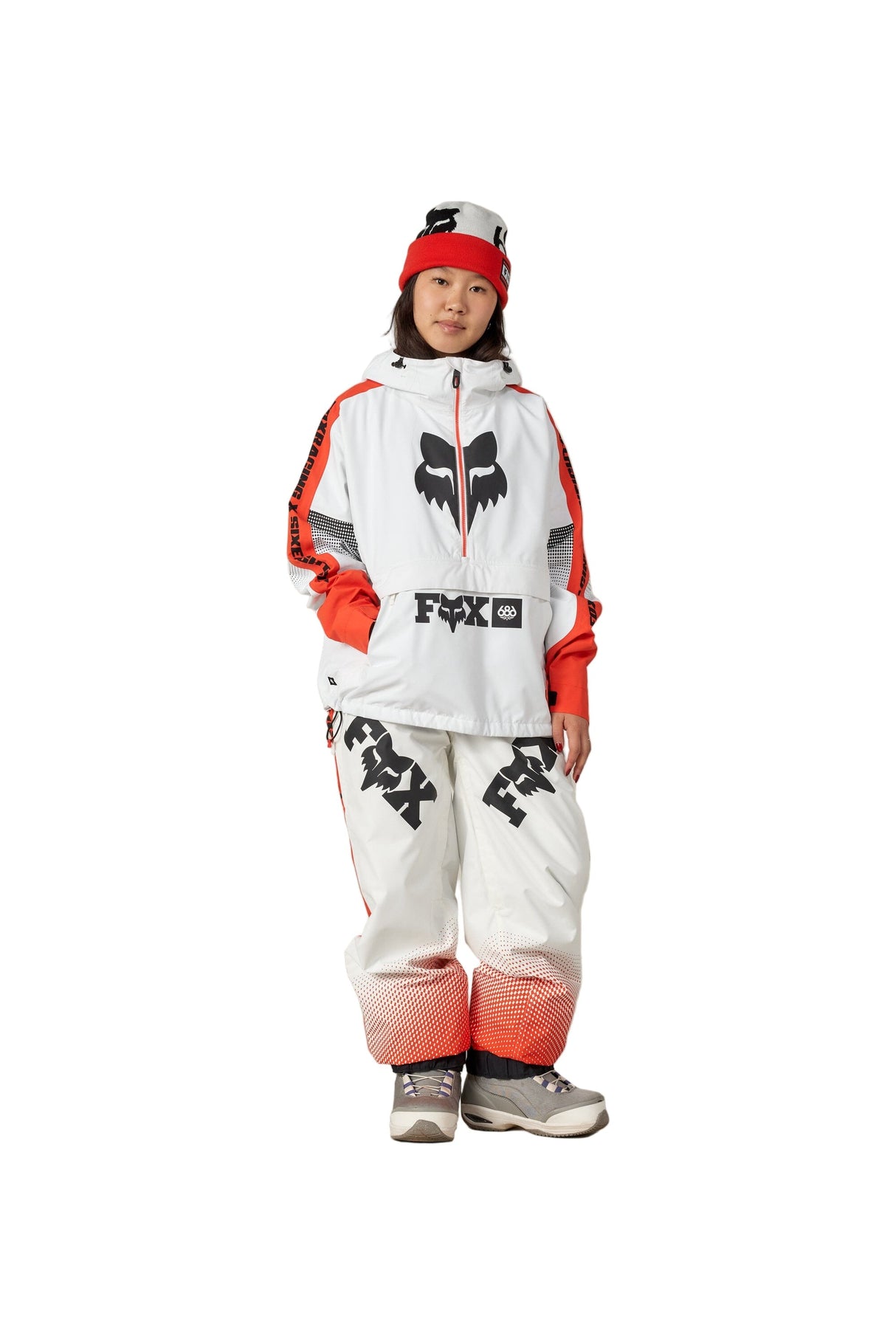 686 Women's Fox Racing Shell Anorak Snow Jacket Fox Flare Colorblock 2026 Women's Snow Jackets 686