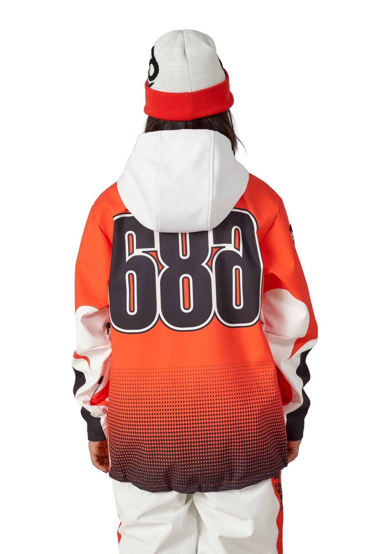 686 Women's Fox Racing 97 Waterproof Hoodie Fox Flare Colorblock Women's Pullover Hoodies 686